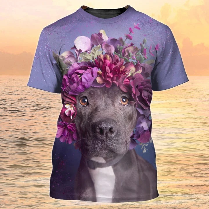 3D Funny Print Pitbull Tee Shirt, Men Women Pitbull Shirt, Dog Shirt, Dog Lover Gift