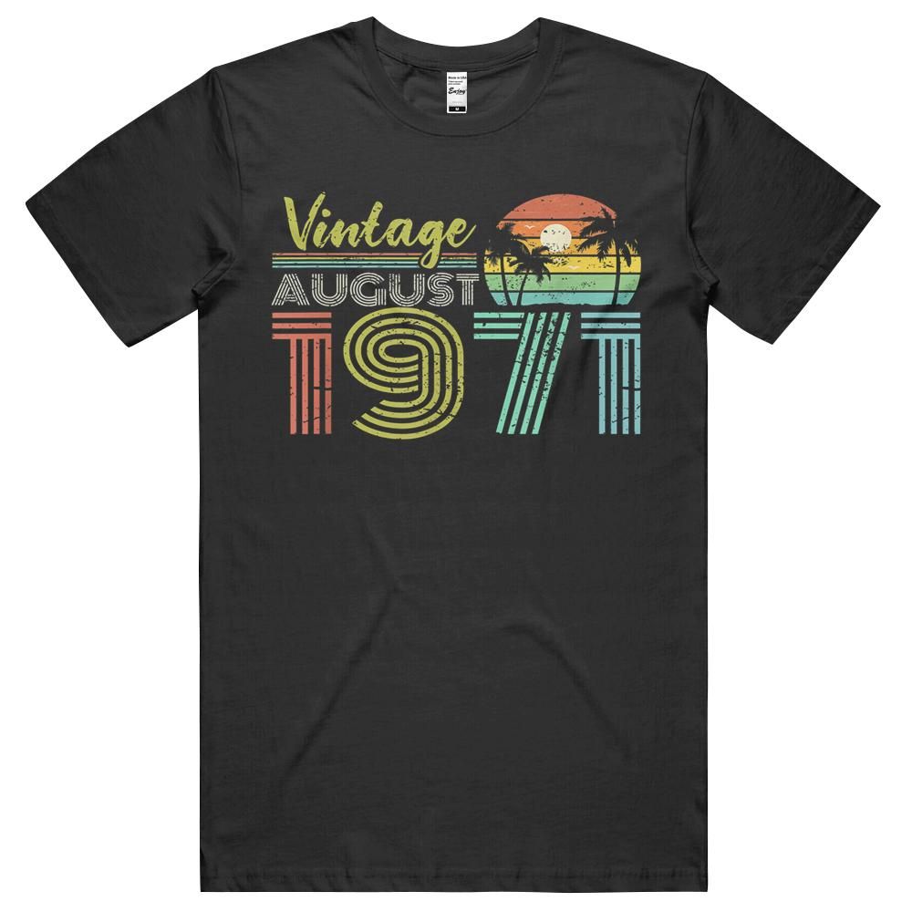 50th Birthday Gift Vintage August 1971 Fifty Years Old Unisex Shirt