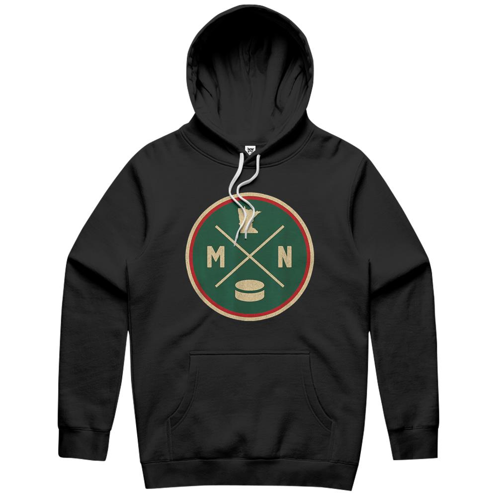 Classic Minnesota Hockey Mn Outline Hoodie