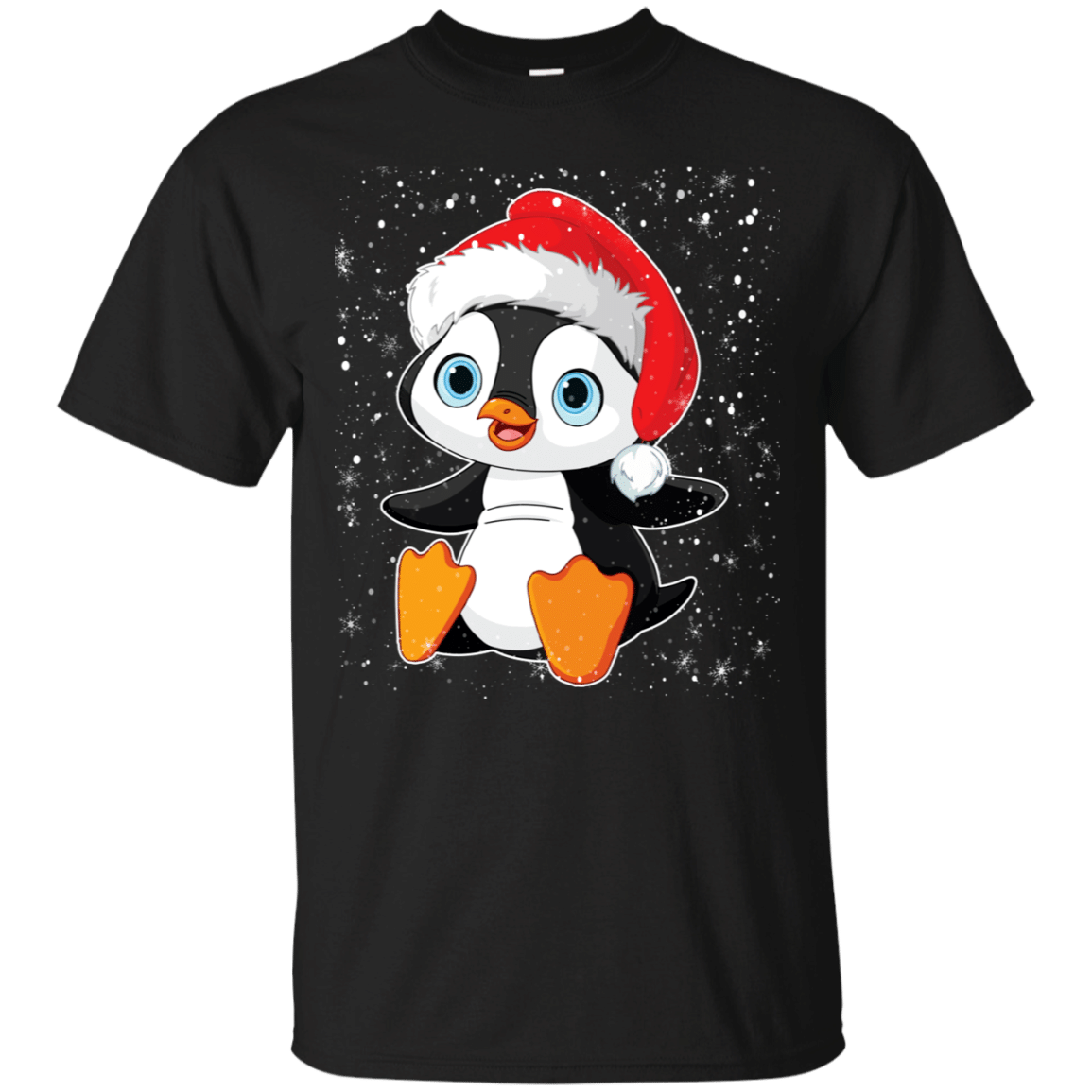 Christmas Baby Penguin Wearing Santa Hat T-Shirt T-Shirt