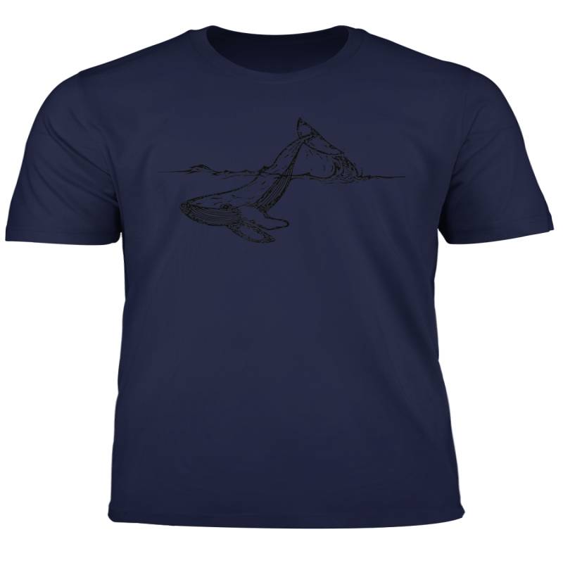 Novelty Humpback Whale Crashing Waves Tshirt Ocean Sea Top