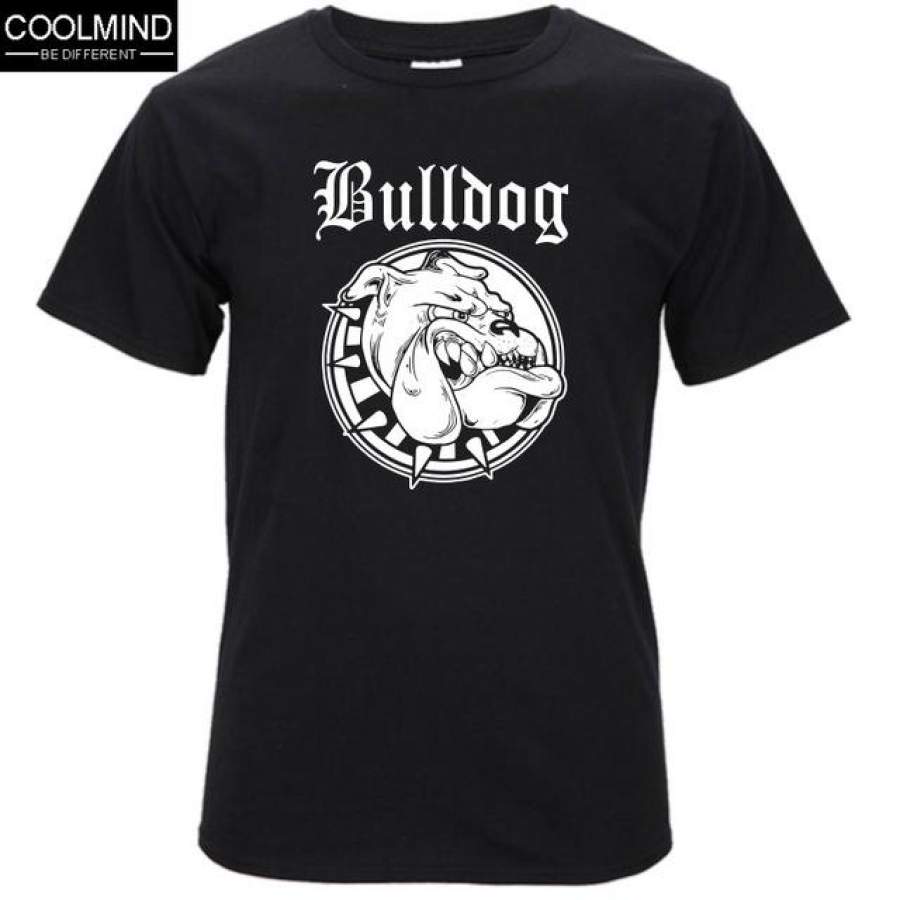 100% Cotton o neck Bulldog print casual short sleeve men T shirt