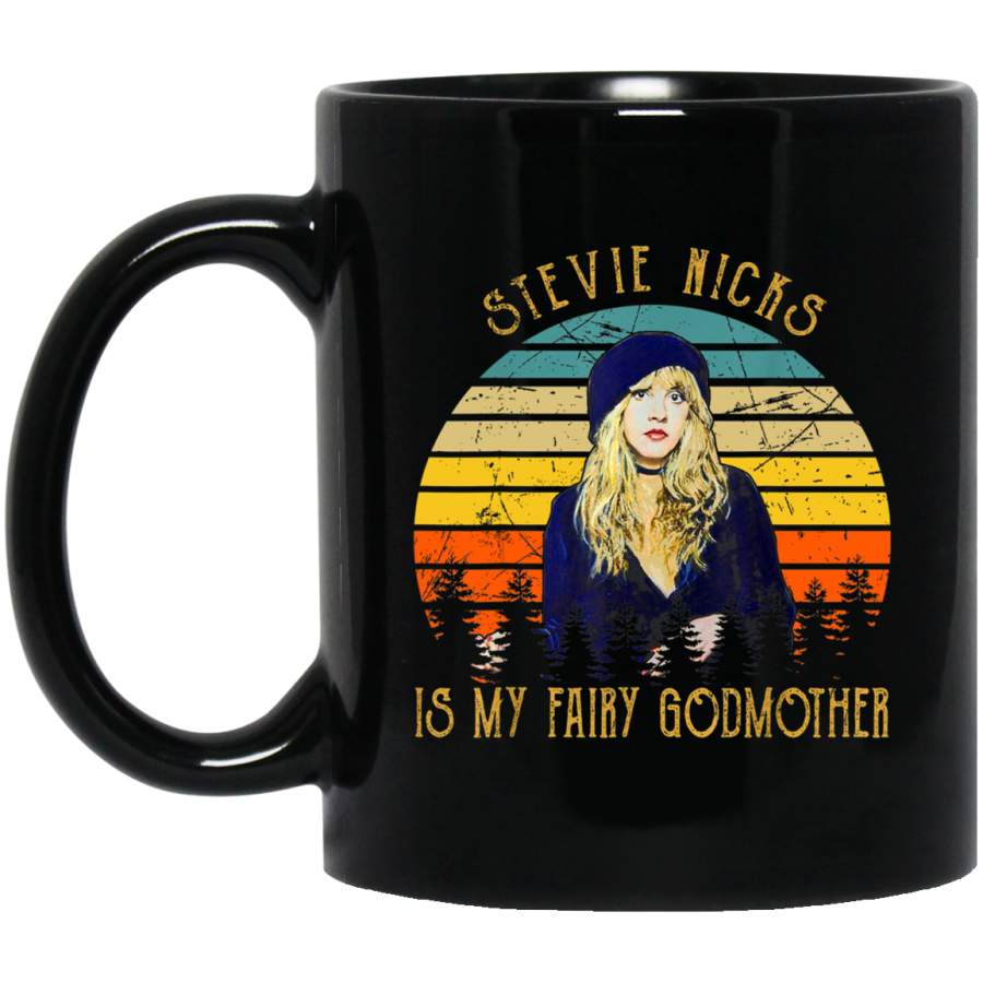 Vintage Stevie tees Nicks Funny Music Is My Fairy Godmother 11 oz Black Mug