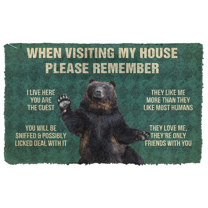 Waybackapparel Please Remember Black Bears House Rule Custom 3D Doormat