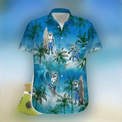 Shark Surfing Hawaiian Shirt  Unisex  Adult  Hw7113