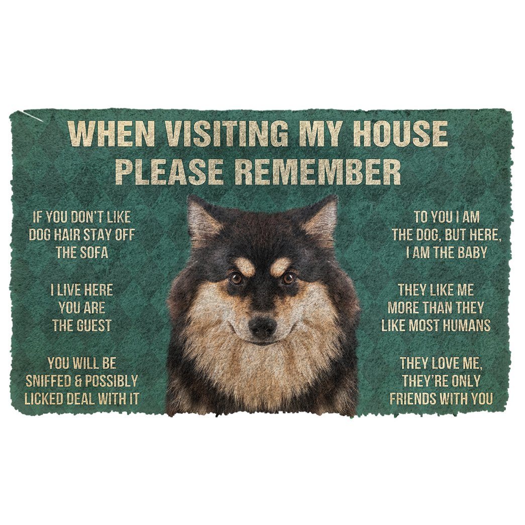 Gearhumans  GearHuman 3D Please Remember Finnish Lapphund Dogs House Rules Doormat