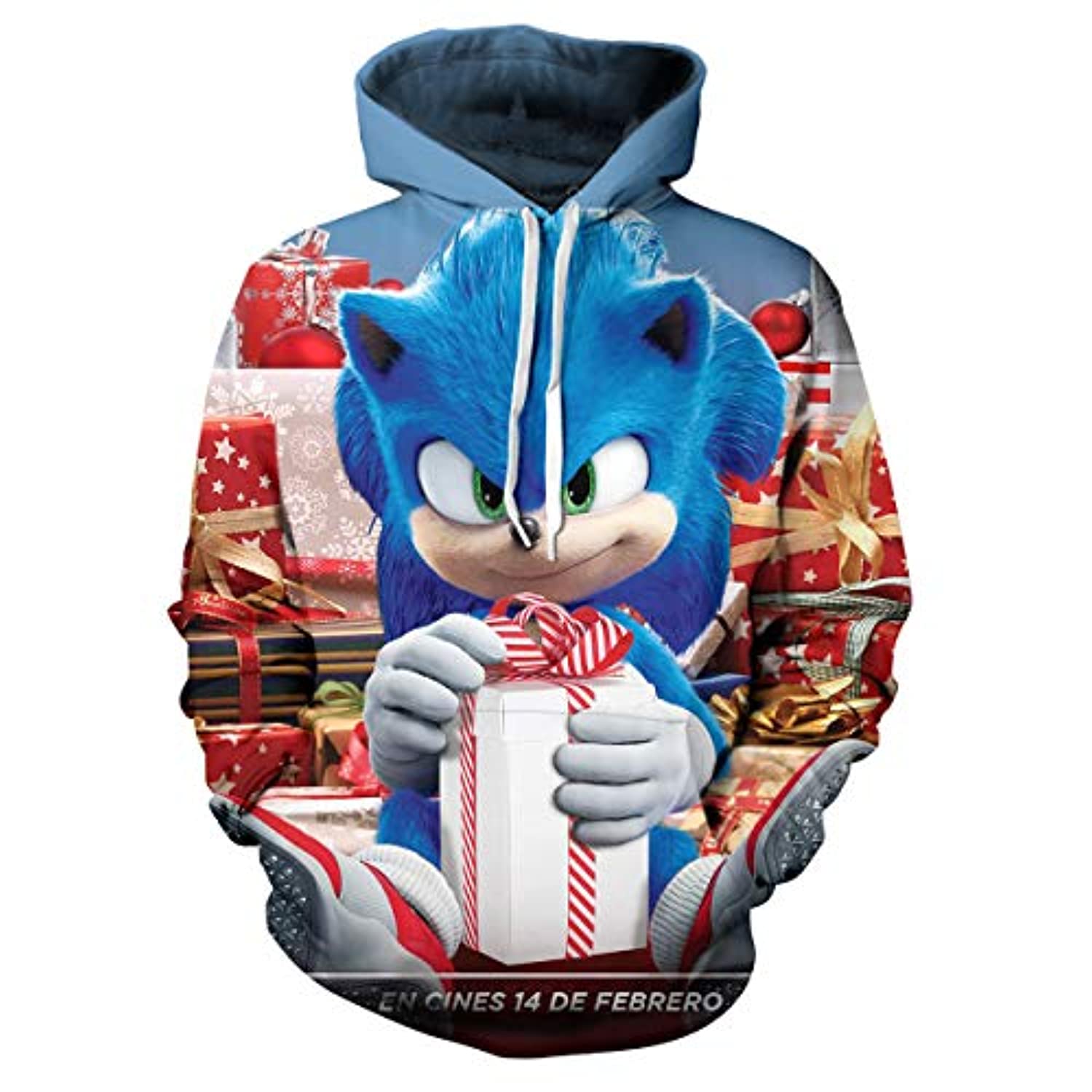 Cartoon Games Sonic Hoodie – Sonic the Hedgehog Present 3D Print Pullover Hooded Sweatshirt