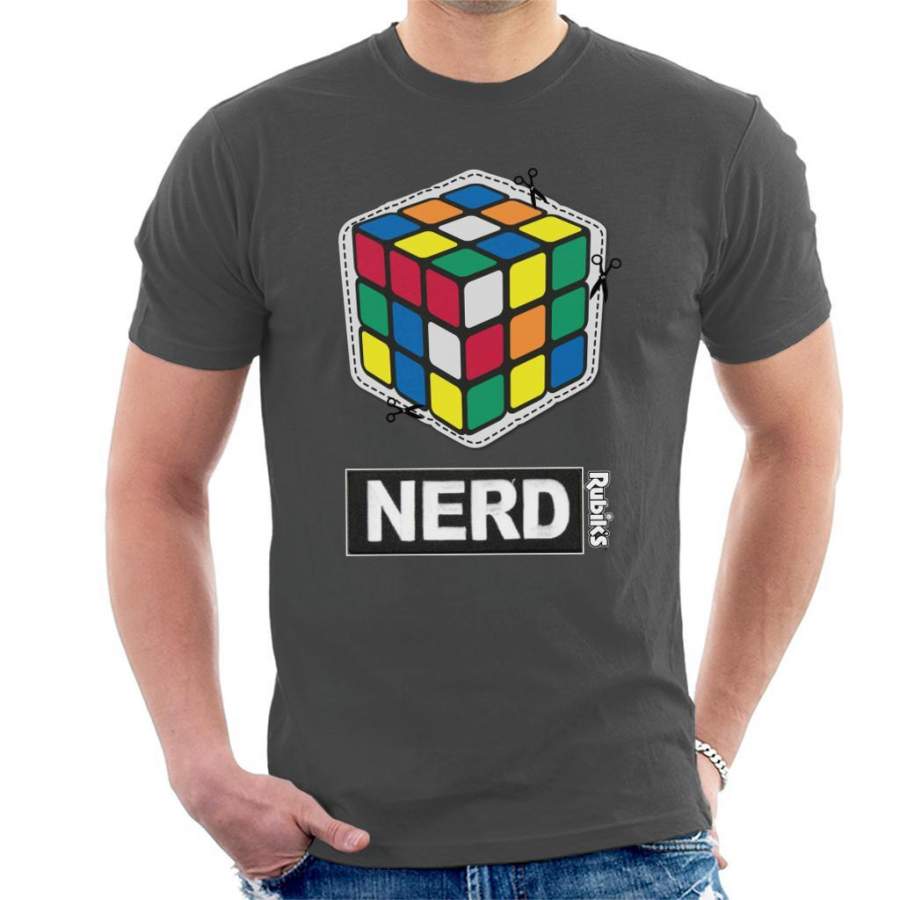 Rubik’s Cube Cut Out Nerd Men’s T-Shirt