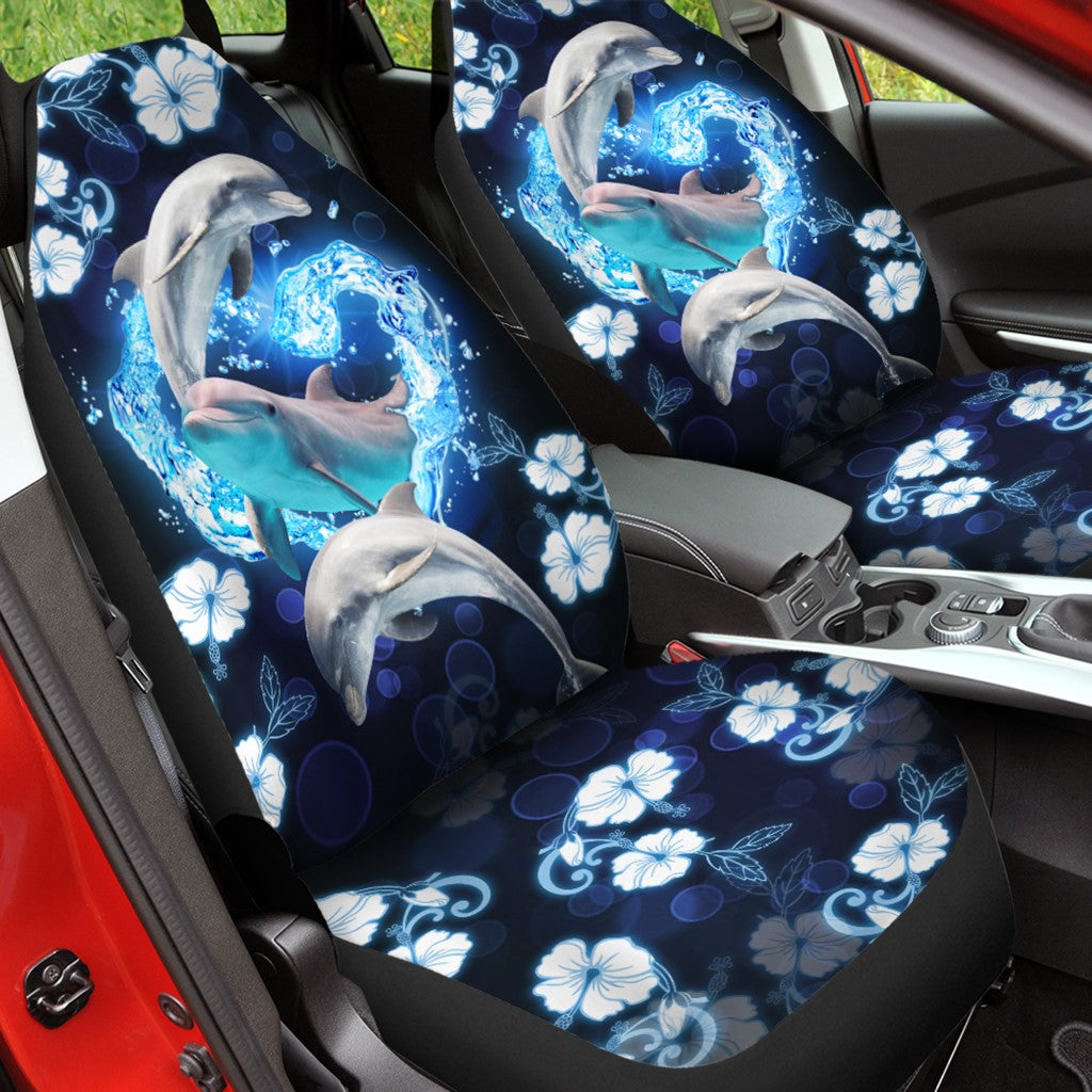 Dolphin Blue Ocean Floral – Car Seat Covers