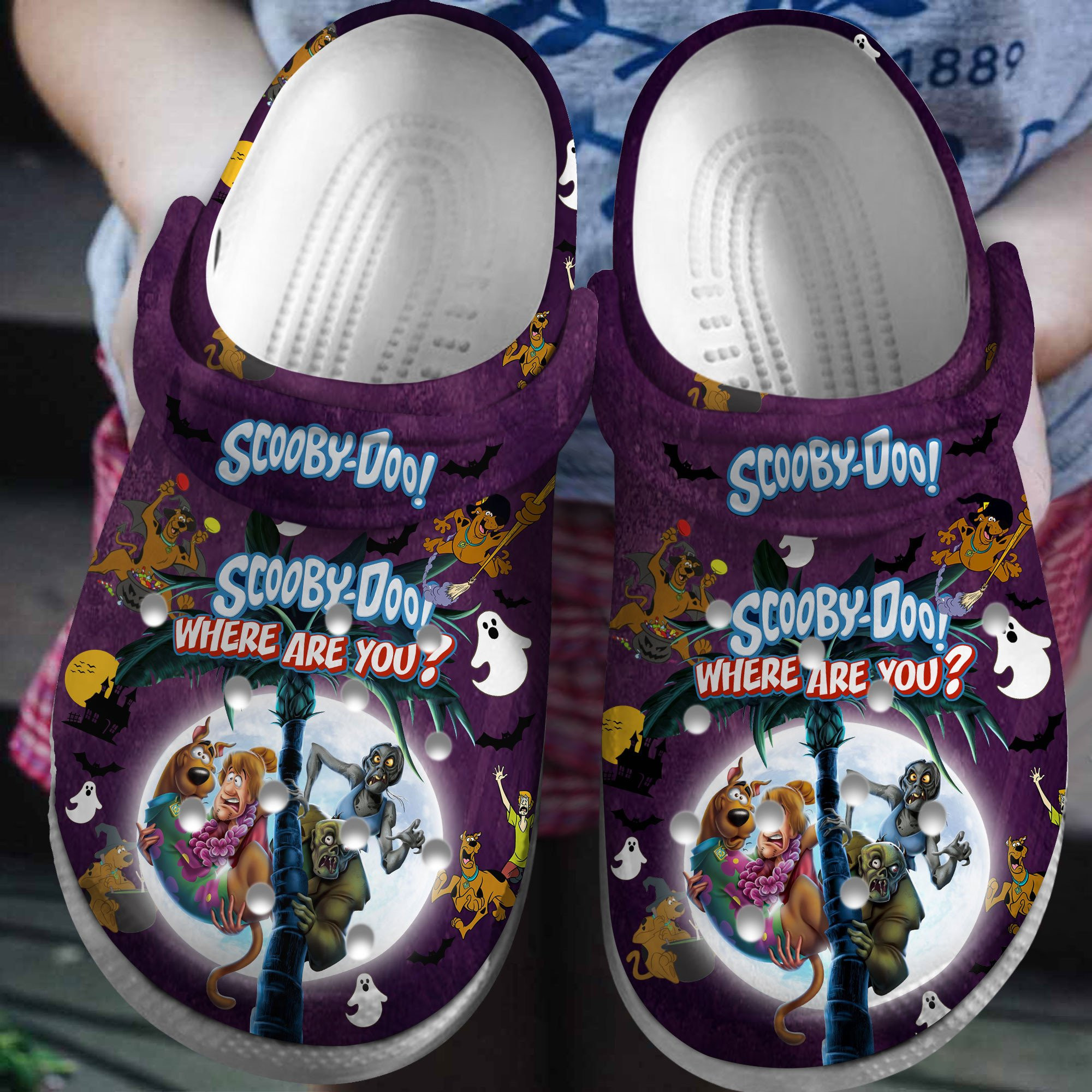 Scooby Doo Cartoon Crocs Crocband Clogs Shoes Comfortable For Men Women and Kids 6