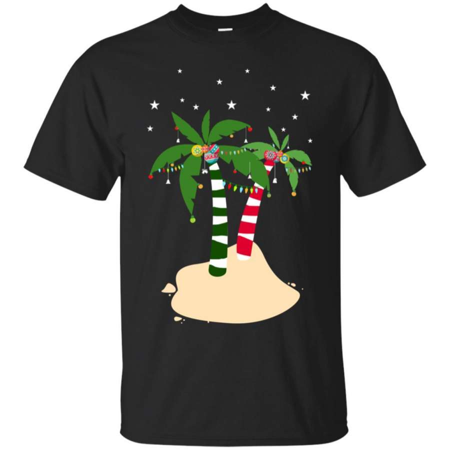 Decorated Tropical Coconut Tree Merry X-mas 2018 Gift Shirt
