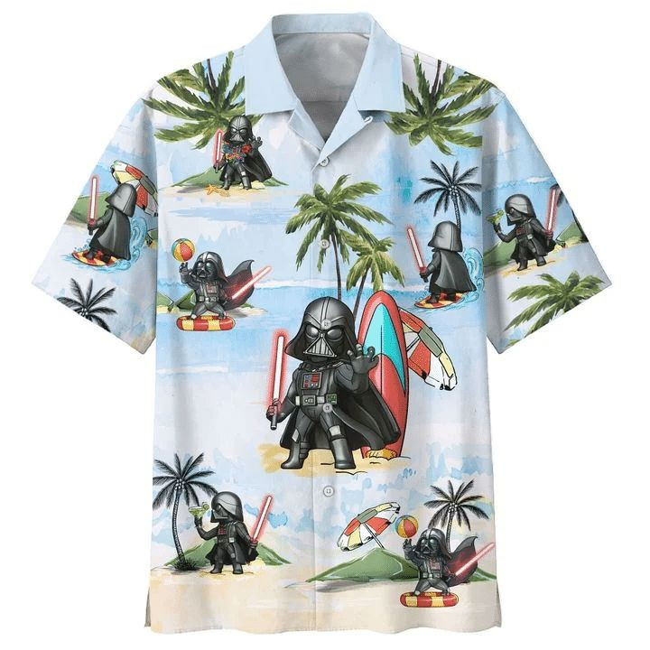 Darth Vader Summer Time Lightsaber All Over Print Hawaii Shirt Light Blue Ha103595