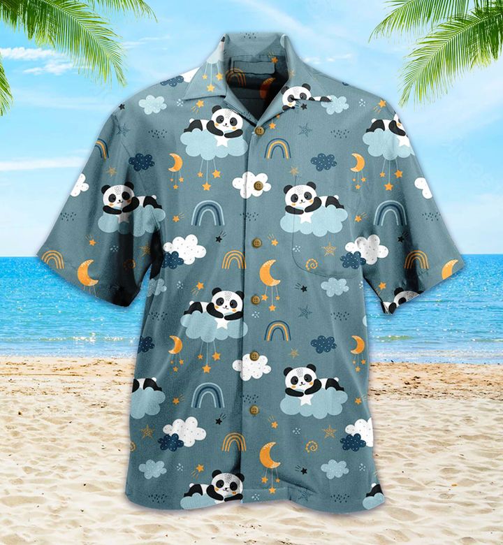 Panda With Night Pattern 3D Hawaiian Shirt