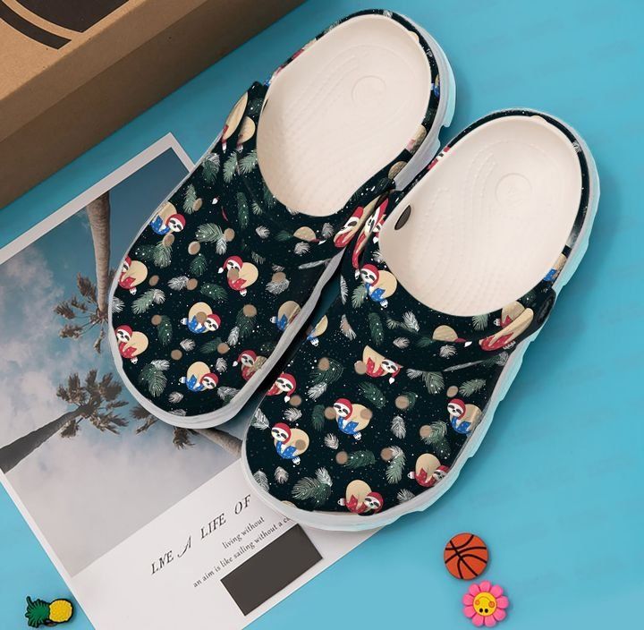 Sloth Christmas Sku 2244 Crocs Crocband Clog Comfortable For Mens Womens Classic Clog Water Shoes