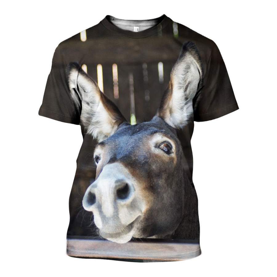 3D All Over Printed Donkey Animal  Shirts and Shorts