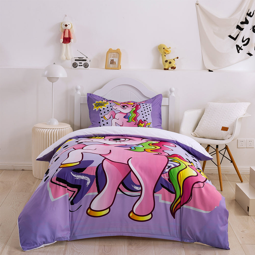 3D Cartoon Animal Unicorn Quilt Cover Set Bedding Set Duvet Cover Pillowcases 359