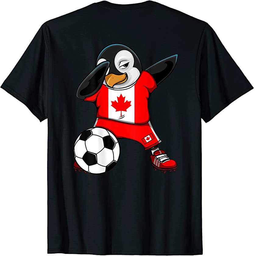 Dabbing Penguin Canada Soccer Fans Jersey Football Lovers T-Shirt