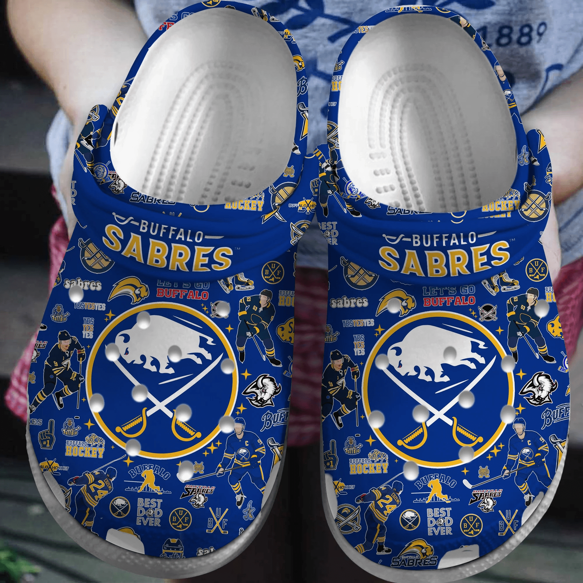 Buffalo Sabres NHL Sport Crocss Crocband Clogs Shoes Comfortable For Men Women and Kids