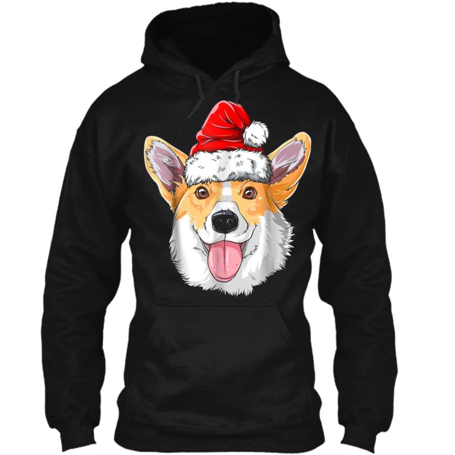 Corgi Santa Christmas Kids Boys Girls Xmas Gifts Hat Pullover Hoodie 8 oz