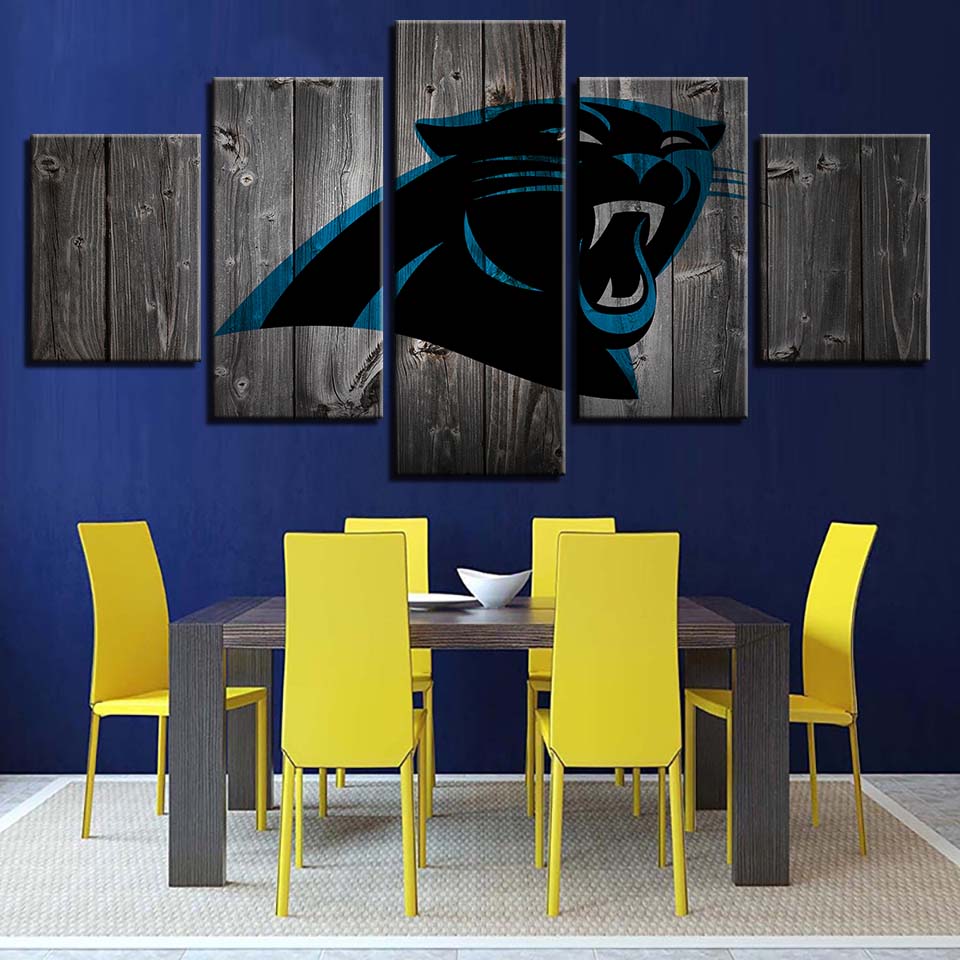 Carolina Panthers Wall Art Wooden Canvas Print