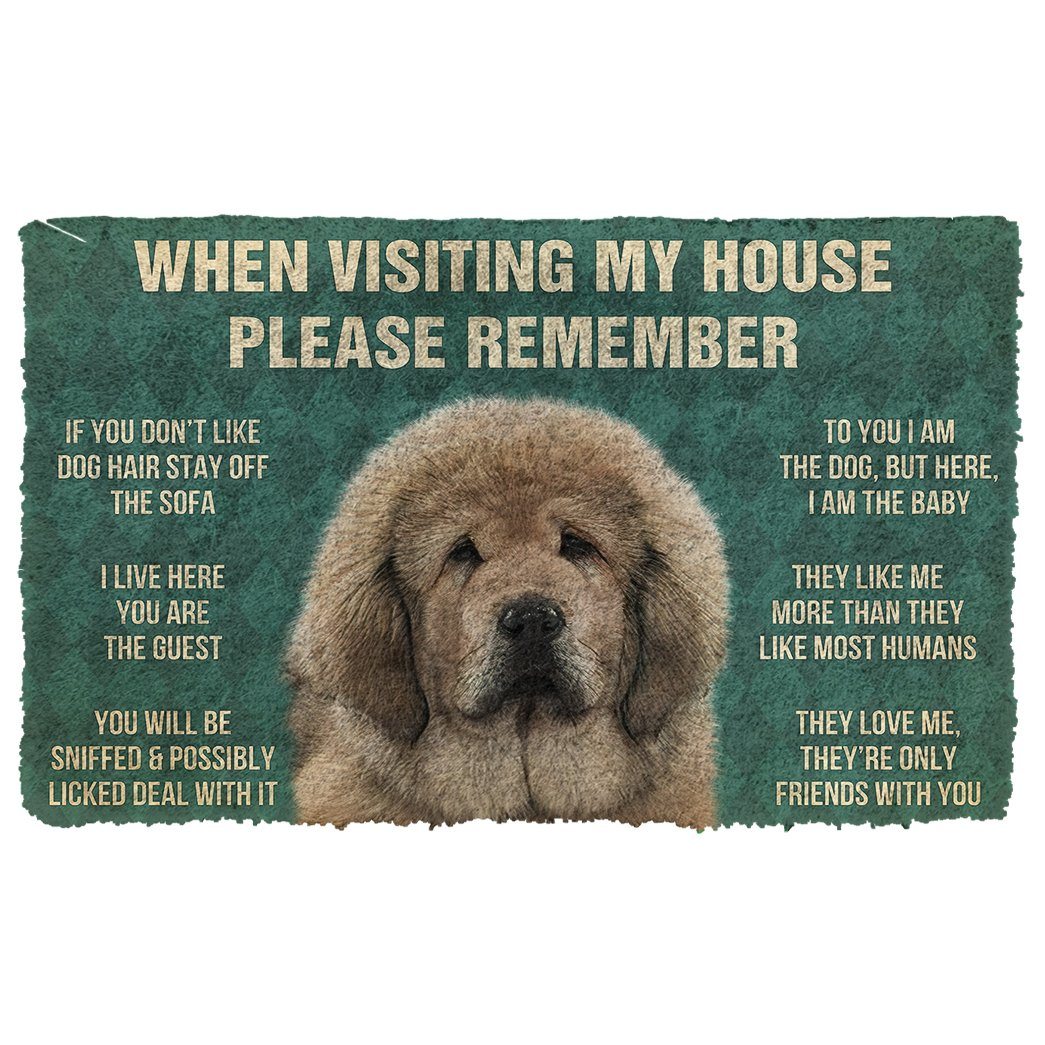 Gearhumans  GearHuman 3D Please Remember Tibetan Mastiff Dogs House Rules Doormat