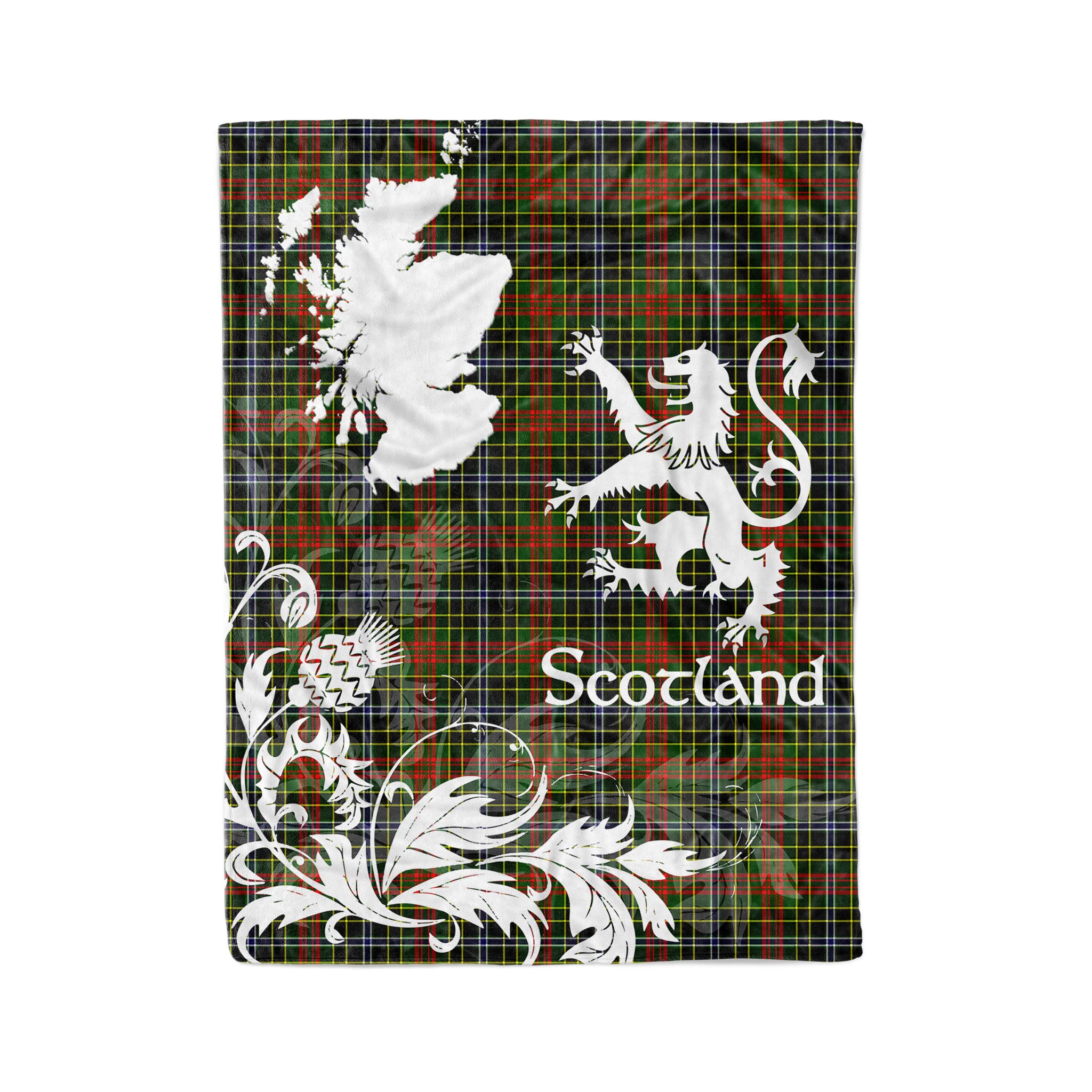 Tartan Plaid Fleece Blanket Tartan Blanket Thistle And Lion Scottish Clan Brisbane Plaid Blanket