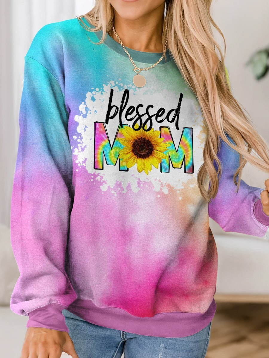 Blessed Mom Hippie Color 3D Long Sleeve T-Shirt Hoodies Gifts Women Friends Girls – T227
