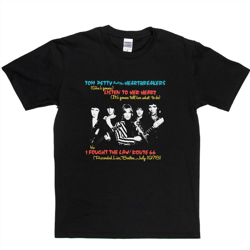 Tom Petty & the Heartbreakers Listen To Her Heart 12″ Single T-shirt