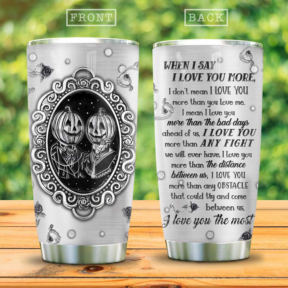 Metal Pumpkin Couple Love You The Most Halz1109004Z Stainless Steel Tumbler