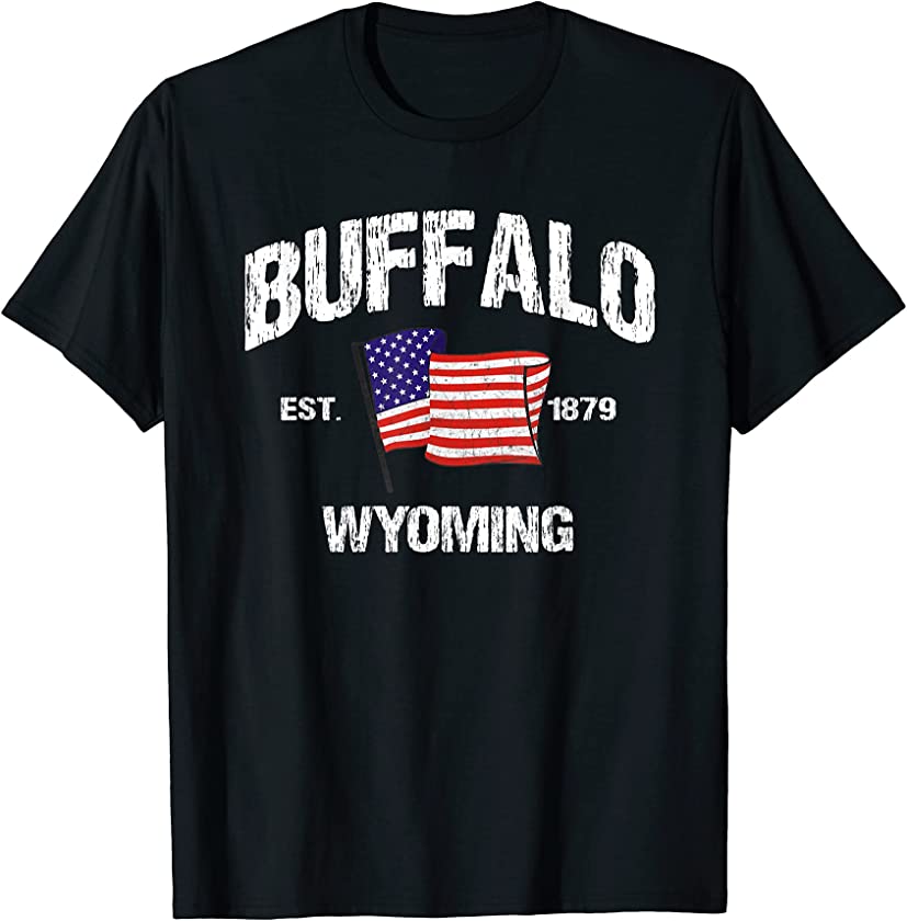 Buffalo Wyoming WY USA Stars & Stripes Vintage Style T-Shirt