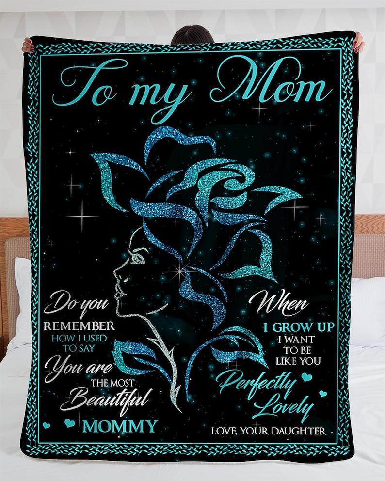 To My Mom Blanket,Gift From Daughter,Cozy Premium You Are Beautiful,Mother’S Day,Birthday,Gift For Mom Family Home Decor Bedding Couch Sofa Soft And Comfy Cozy