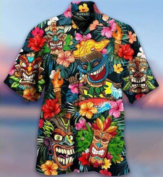 Buy Hawaii Aloha Shirts Tiki Awesome Ha17418