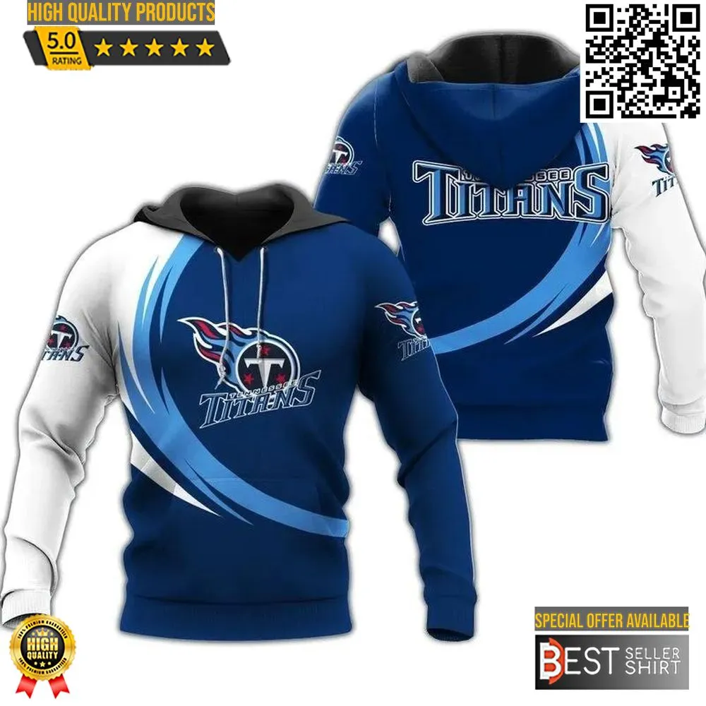 Tennessee Titans Logo 3D Hoodie Football Jersey 3D Curve Graphic