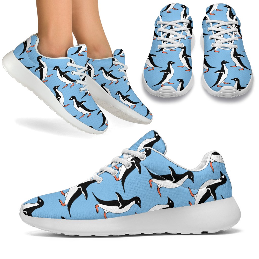 Penguin Dance Pattern Sport Sneakers White