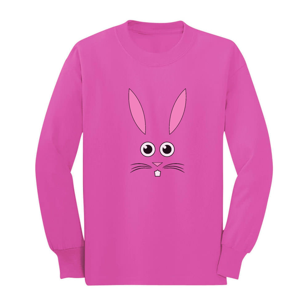 Children’S Cute Easter Bunny Face Toddler Kids Long Sleeve T-Shirt