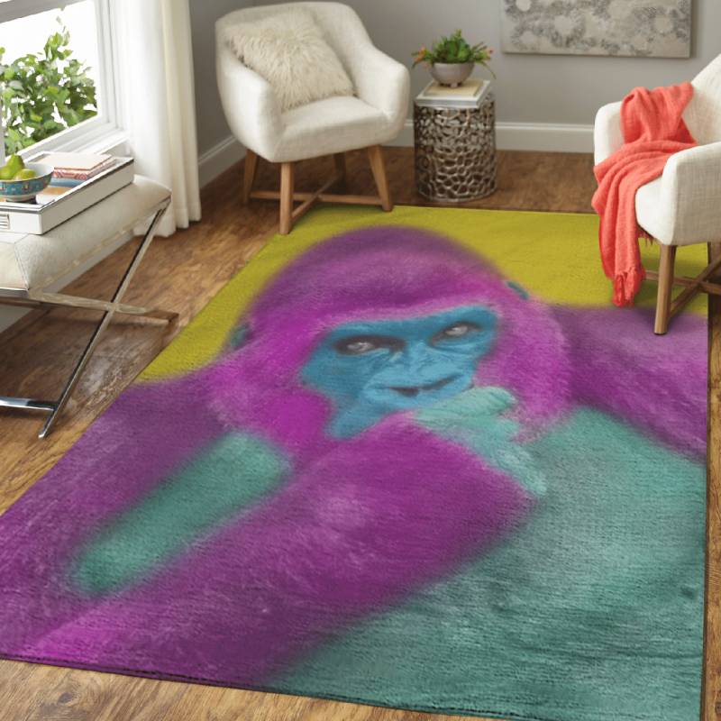 Pink Gorilla – Pop Animals Area Rug Carpet