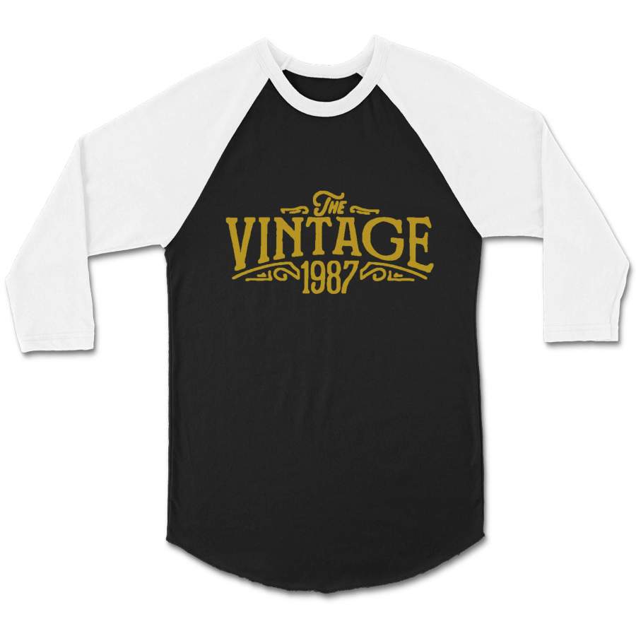 30th Birthday For Her The Vintage 1987 Graphic Gift Ideas CPY Unisex 3/4 Sleeve Baseball Tee T-Shirt