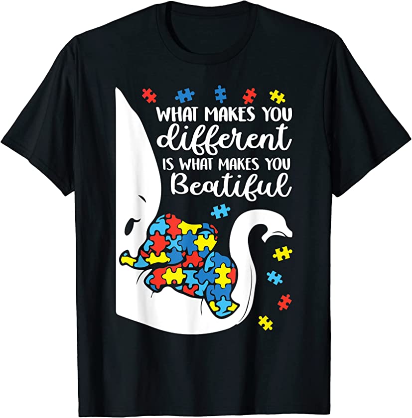 Autism Elephant Mom Shirt What Makes You Different Awareness T-Shirt