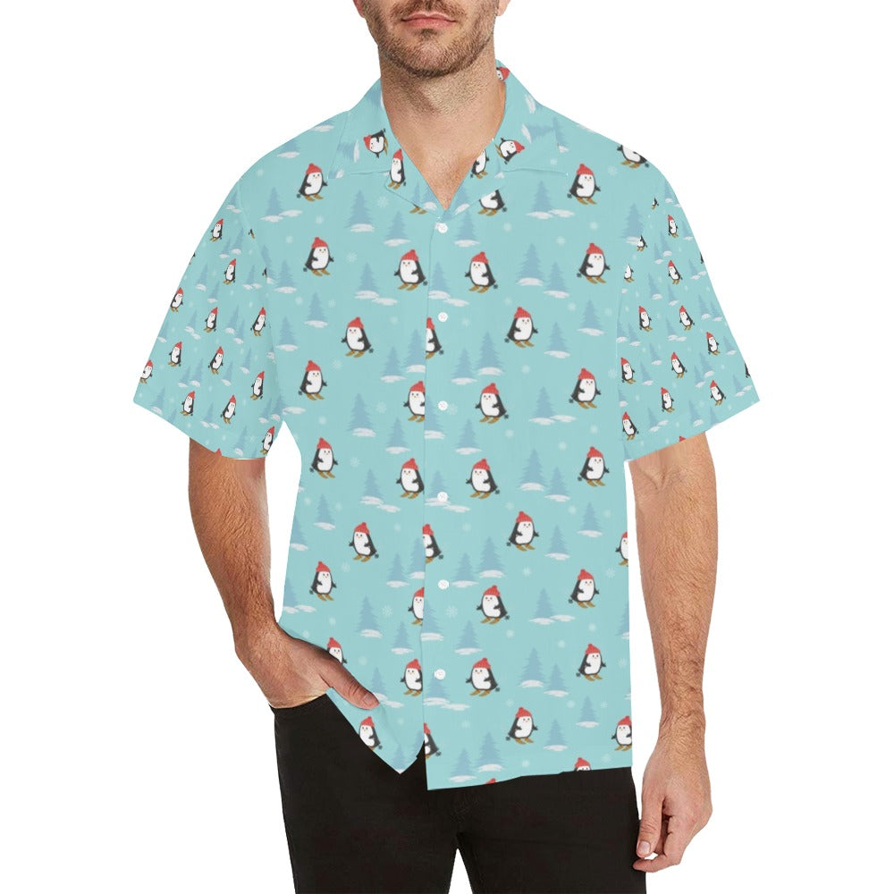 Ski Penguin Print Design Lks304 Hawaiian Shirt