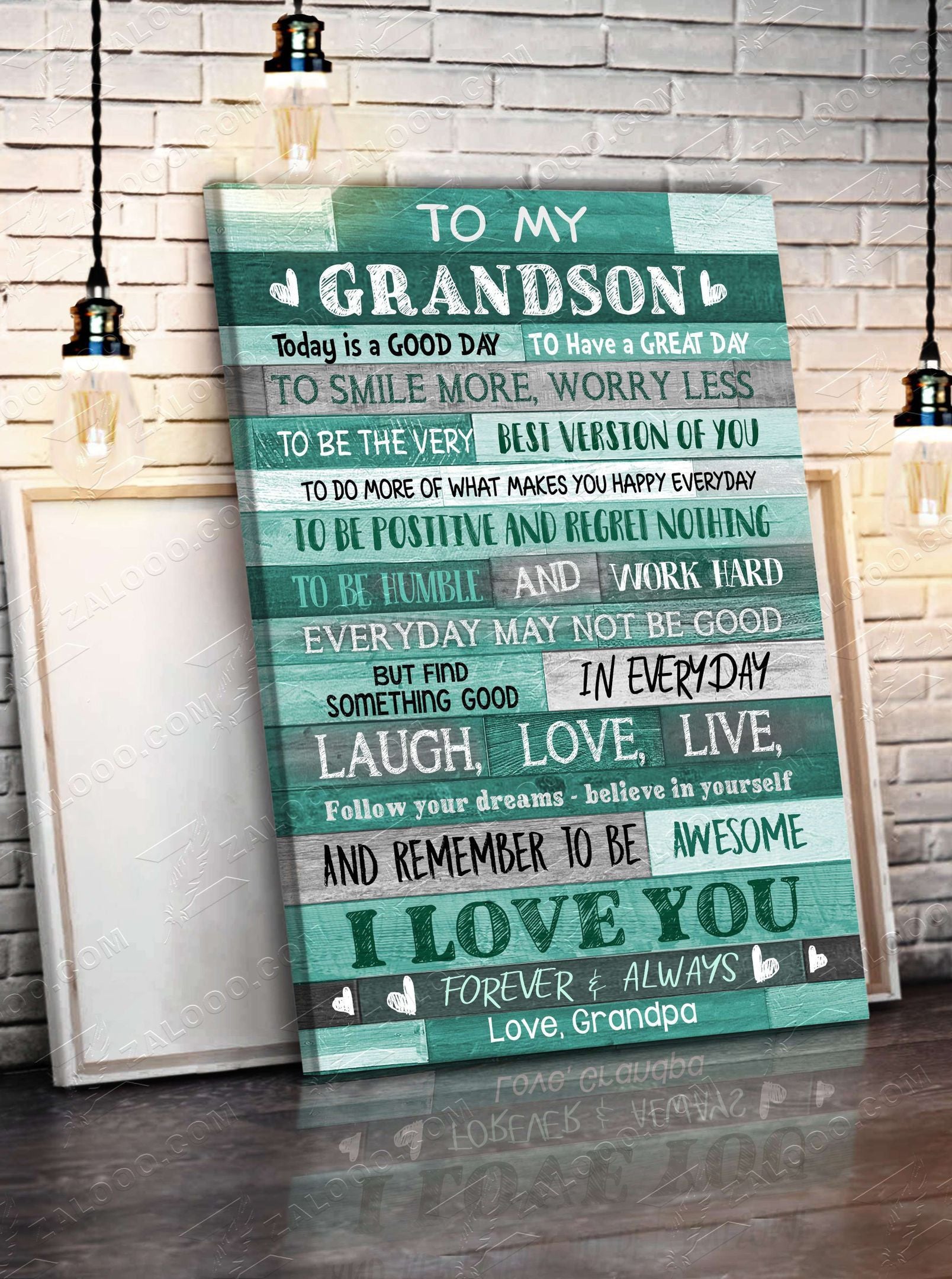 Canvas – To My Grandson Grandpa – Today Is A Good Day Gift For Family, Wall Art Decor, Canvas Print, Home Decor