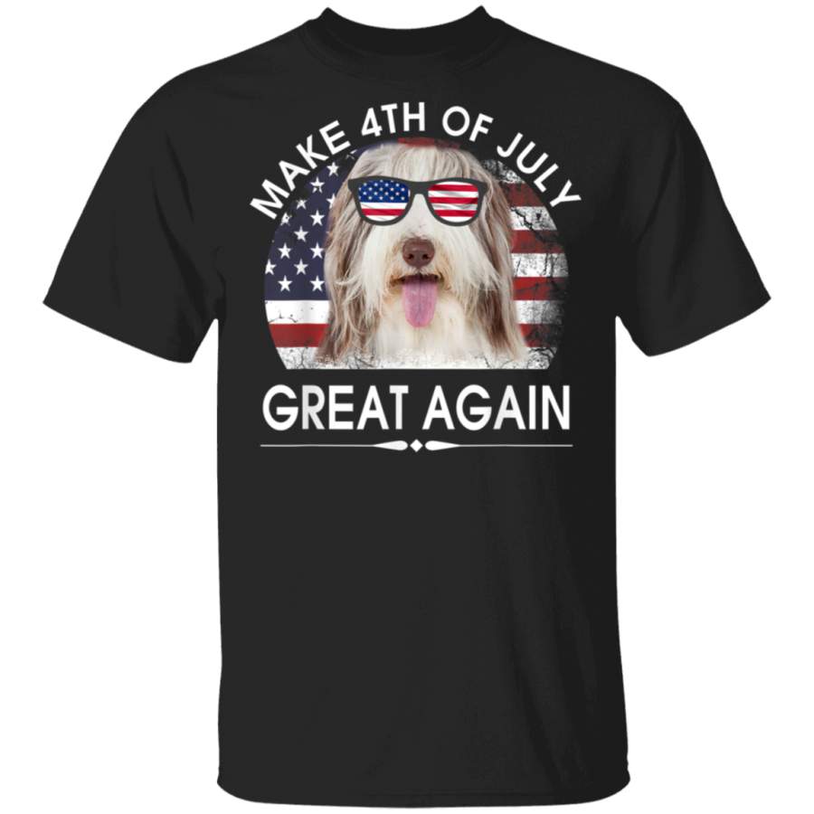 Bearded Collie Make 4th Of July Great Again USA Dog flag TShirt