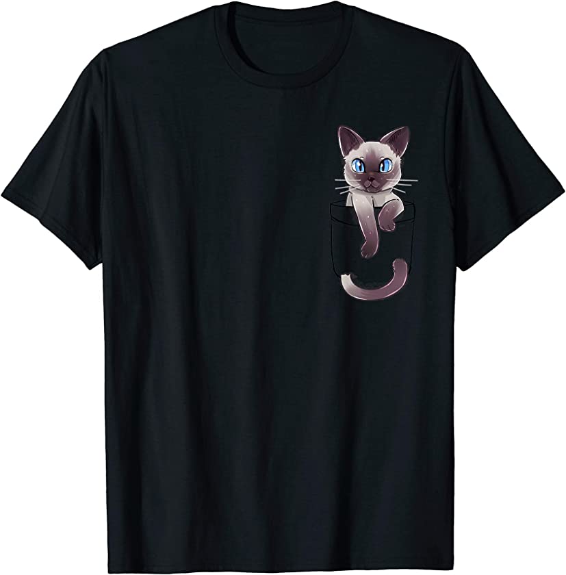 Pocket Cute Siamese Cat Kitten T-Shirt