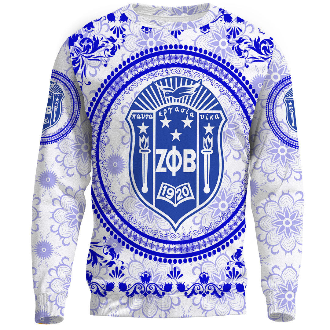 Africazone Clothing –  Zeta Phi Beta Floral Pattern Sweatshirts A35