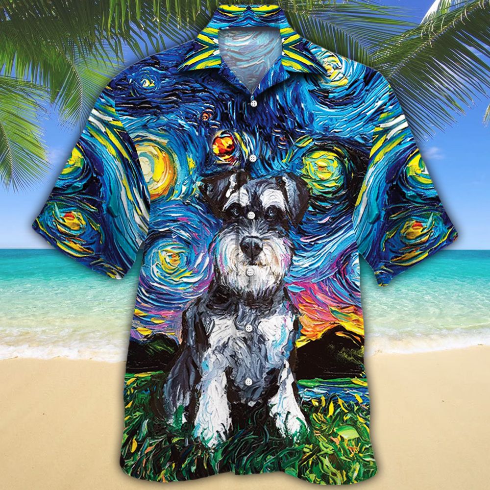 Miniature Schnauzer Dog Lovers Night Hawaii Shirt Ha60232