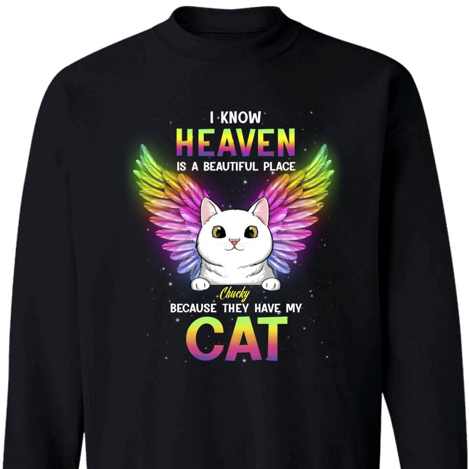 Personalized Cat Memorial Heaven Is A Beautiful Place Sweatshirt – Trending Personalized