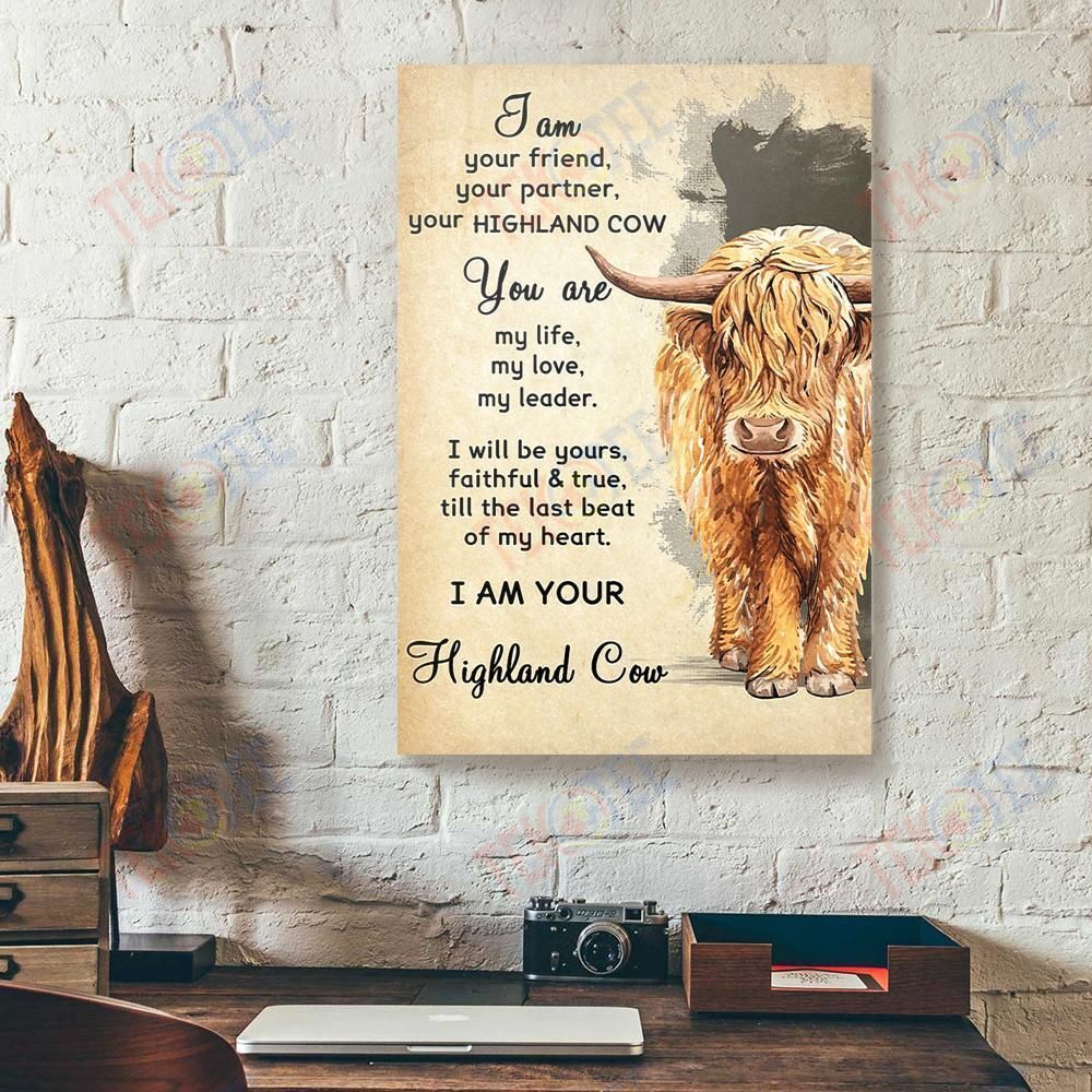 Canvas Art Prints I Am Your Friend Your Partner Your Highland Cow Vertical Canvas Wall Art Glamorous Wall Art Home Decoration