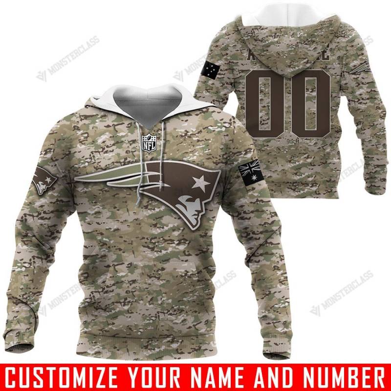 New England Patriots – Camo – CUSTOMIZE NAME AND NUMBER – HOT SALE 3D PRINTED – NOT IN STORE