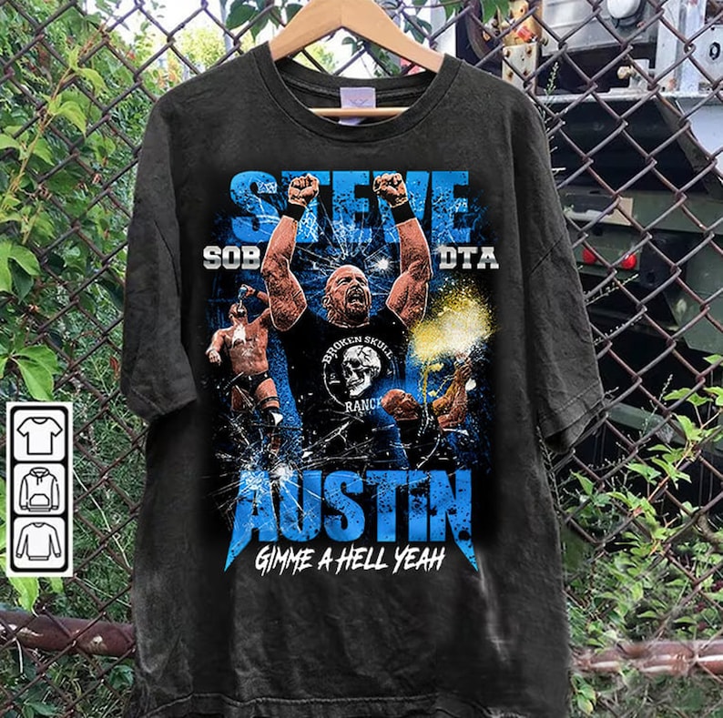 Vintage 90s Graphic Style Steve Austin T Shirt