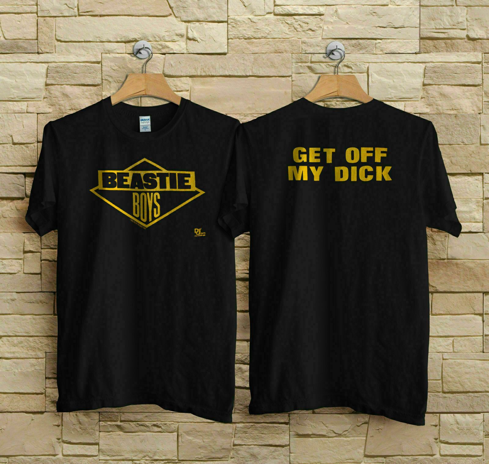 Beastie Boys GET OFF MY DICK Run Dmc Rap Tour Black Reprint T-Shirt