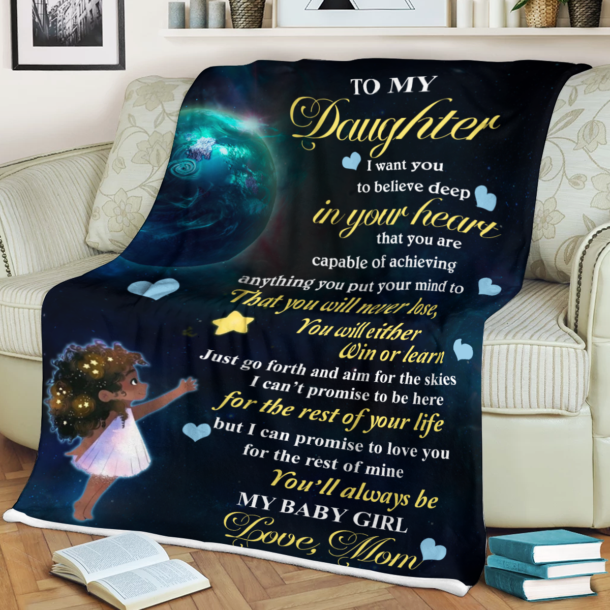 To My Daughter – Black Kid In Star Night Blanket